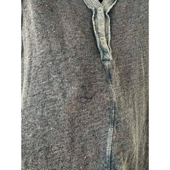 We The Free Affogato Hacci Indigo Linen Blend V-Neck Knit Sheer Top Beachy S - Picture 8 of 9